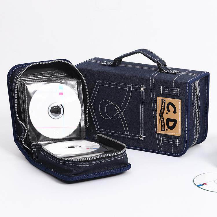 简创大容量CD包加厚牛仔布光盘包碟片盒128片装DVD盒碟片包同人AI