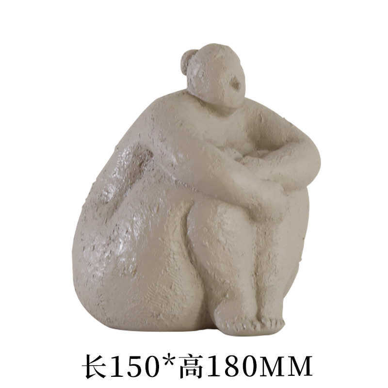 艺术胖女人摆件装饰品工艺品玄关轻书架现代雕塑北欧样板房奢酒柜