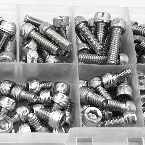 480pcs/盒M2/M3/M4系列组合装304不锈钢圆柱头内六角螺丝紧固件