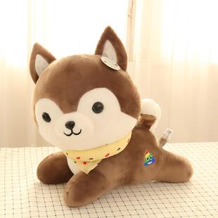 正品海利伟柴多多真毛绒玩玩具狗公仔仿哈士奇柴犬枕抱狗狗偶儿童