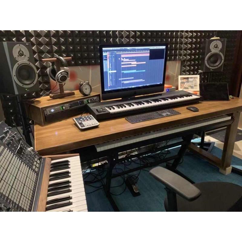 实木琴桌电钢琴桌子编曲工作台音乐制作桌录音棚调音台MIDI键盘桌