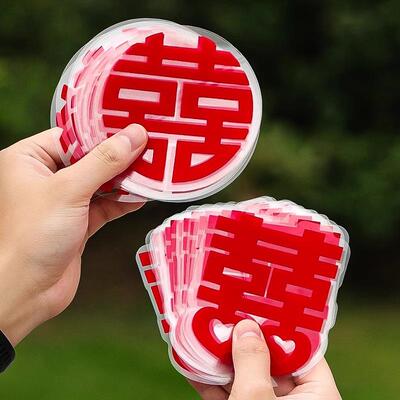 植绒喜字静电贴结婚专用阳台窗户玻璃贴婚房布置婚礼囍字贴纸装饰