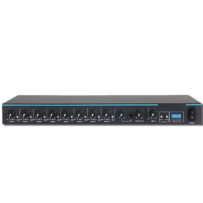 MX830智能8路会议混音器带48V幻象供电麦克风有线话筒集线器分配