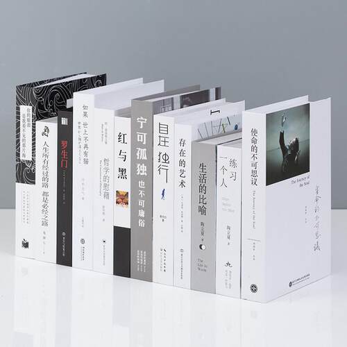 新中式文艺彷真书简约现代假书摆件装饰品道具书籍模型样板间摆设