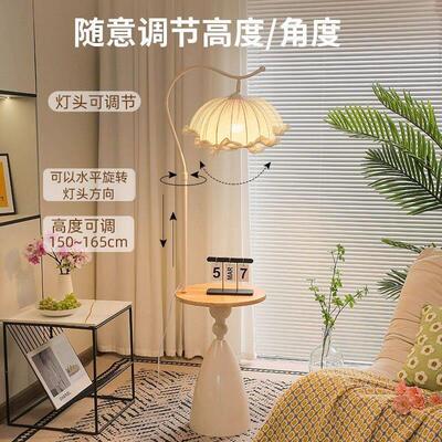 法式覆古落地灯客厅沙发旁置物一体卧室床头氛围感灯具