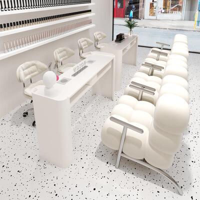 奶风美甲桌椅套装大功率ZMYS0719二吸尘器单双人美甲台三岩油板修