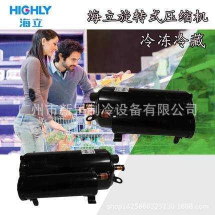全新旋转式制冷压缩机DBH356LV 2.5匹 220V卧式低温R404A冷柜