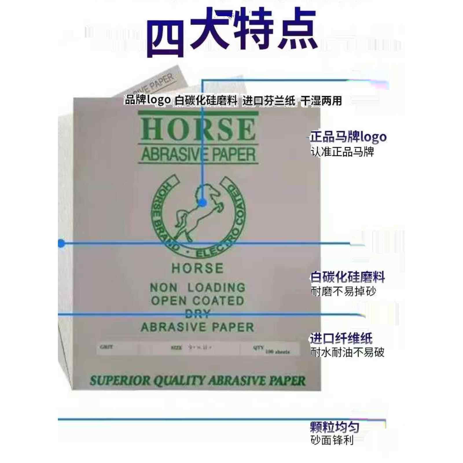 欧陆砂纸抛光超细白干砂白砂木工涂料磨砂墙面抛光腻子汽车家具