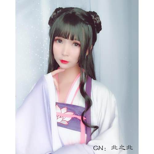高档古风古CS汉服O襦装裙袄裙女假发少头套师姐江厌离COS假发