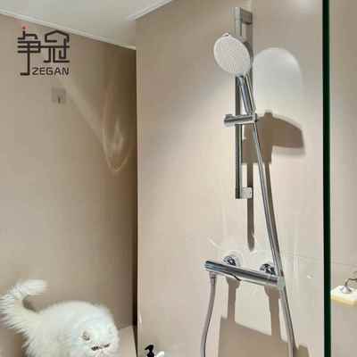 极简淋浴花洒简易款无顶喷全铜主体折叠嘴升降杆冰柱出水数显花洒