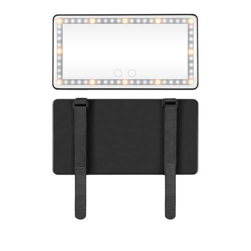 汽车车载化妆镜遮阳板镜子带led灯补光补妆车内补妆镜充电美妆镜