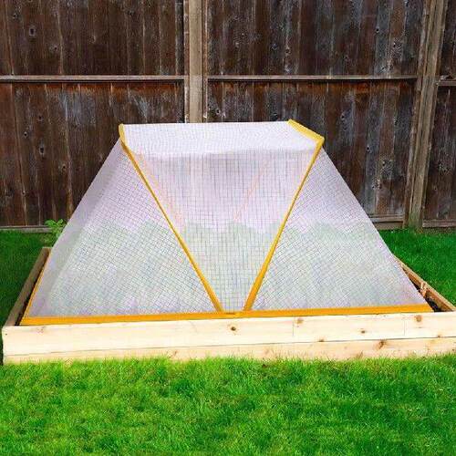 Foldable Greenhouse Cover with Ground Nails Raised Beds