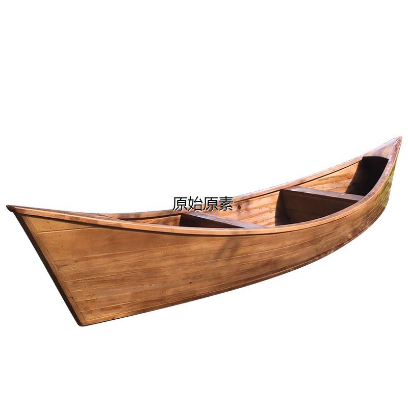 小木船装饰尖头欧式木船实木水上景观摄影道具模型摆件观光旅游船