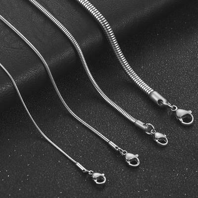 1/1.5/2.4/4mm Stainless Steel Chain Fashion Sliver Necklace