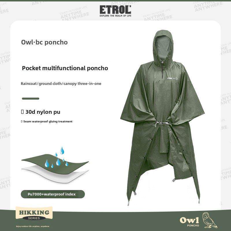 户外登山三合一轻便登山和自行车战术斗篷旅行雨披便携式登山
