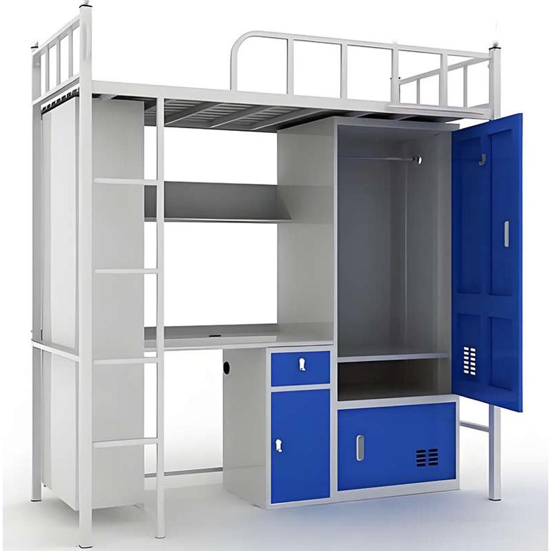 惠州市公寓床上床下桌单人床带书桌大学生高低床员工铁艺床宿舍床