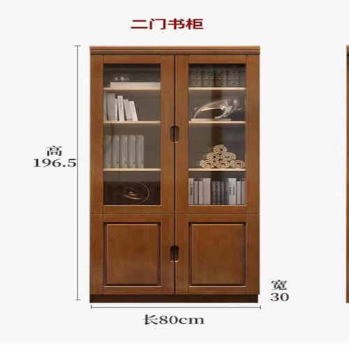 文件柜玻璃门书房经济型带储物柜书架落地简易书柜多层实木柜收纳