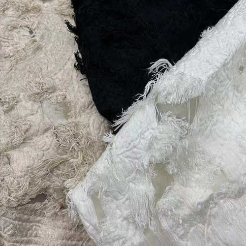 梭织手工流苏剪花小众特色布料毛呢女装套装鞋帽箱包布料厂家直销