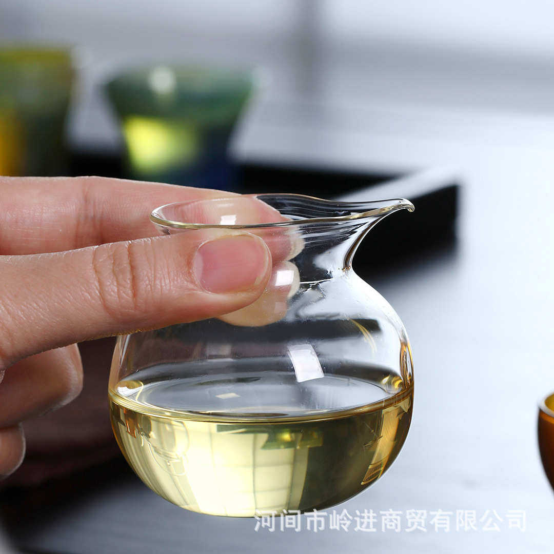 茶手炫作批发杯硅高厂家分迷你海硼彩手工钱袋茶器公道玻璃古风