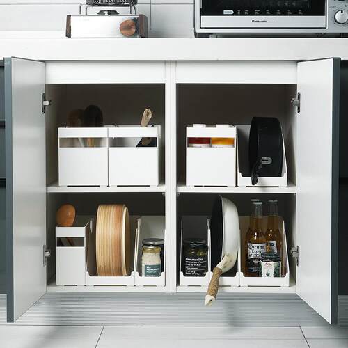 Japanese-style labeled snap-lid cabinet storage box, multifu