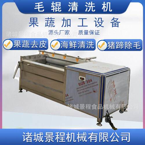 红枣毛辊摩擦清洗设备 中草番薯去泥设备 全自动净菜毛辊脱皮机