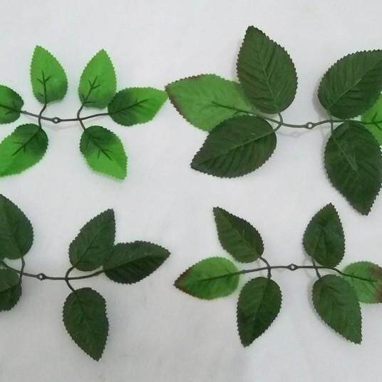 CVS仿真绢布6叉叶料档6玫瑰叶子diy手工制作装高饰材厂家