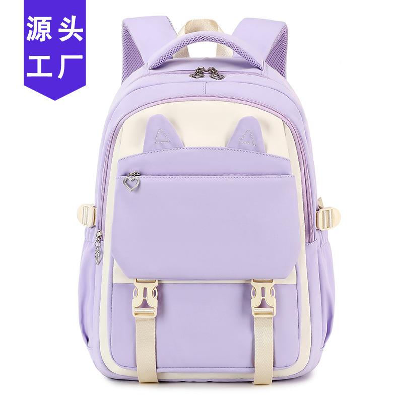 爆款2025新款中小学生书包女小清新甜美可爱大容量背包热转印烫画