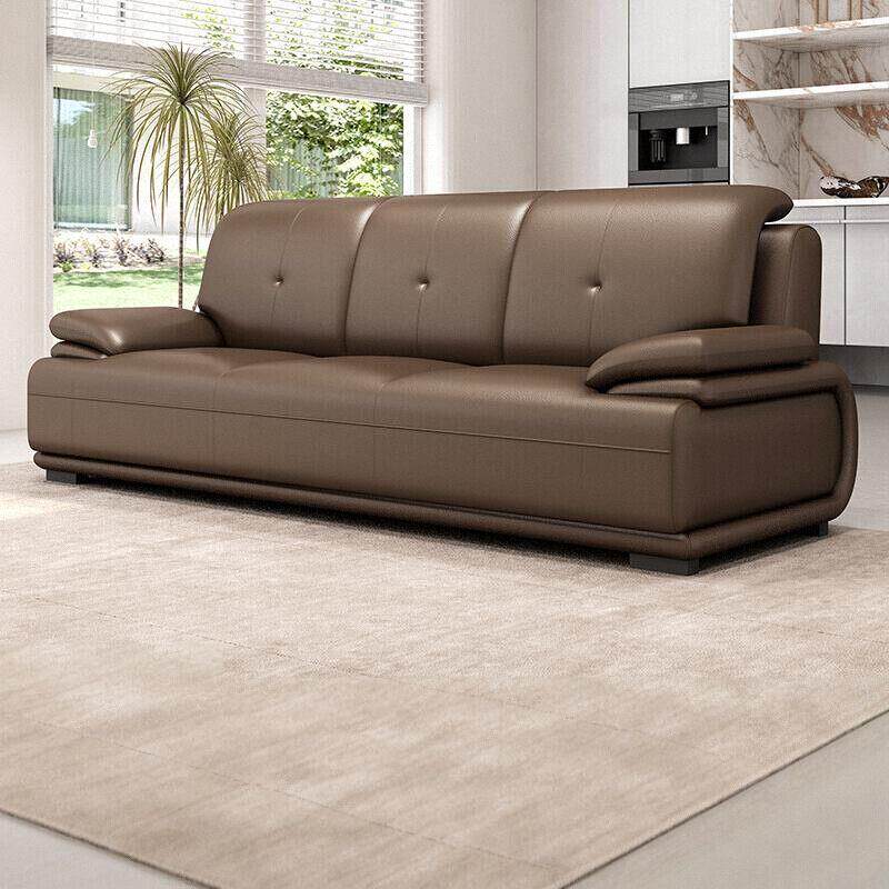 办公沙发接待室现代简约三人位经理商务会客洽谈高档真皮家俱组合