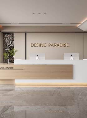 前台接待台简约公司酒店大厅售楼部大堂收银台办公室艺术培训吧台