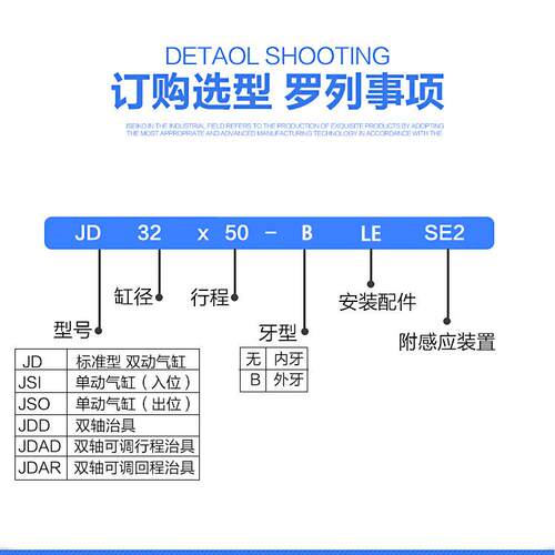气立可治具气缸JD20/25/32/40/50/63/80/100*60*75*100-B-S-SD-SE