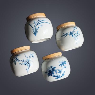 德化陶瓷仿古手绘茶叶罐瓷罐密封罐储茶罐小茶叶罐迷你小号茶罐