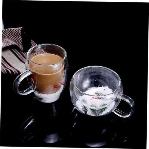 Snow Christmas Double-layer Coffee Cup Gao Peng Silicon Glas