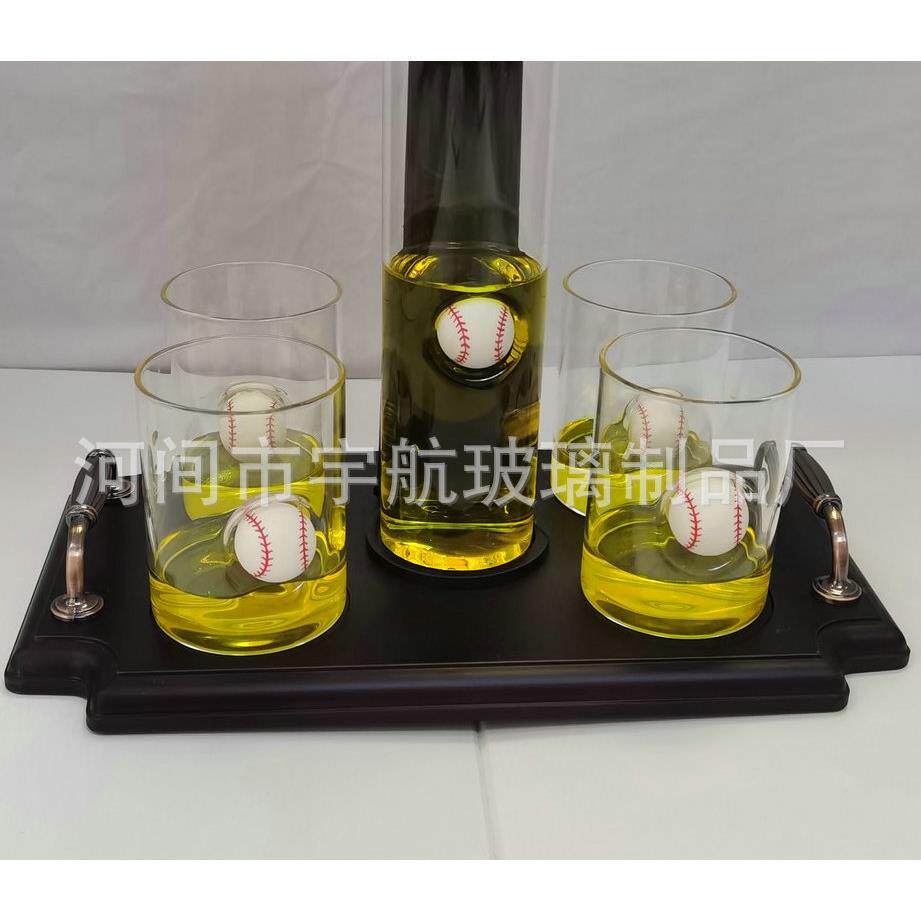 立式球醒酒颜器高值透明璃白HYP酒瓶伏特加创意玻棒璃工玻艺泡酒