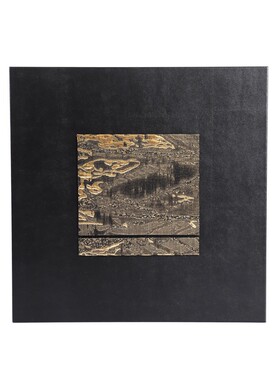 轻奢中式现代样板间展示柜陈列搭配装饰艺术皮革鎏金布艺挂画装饰