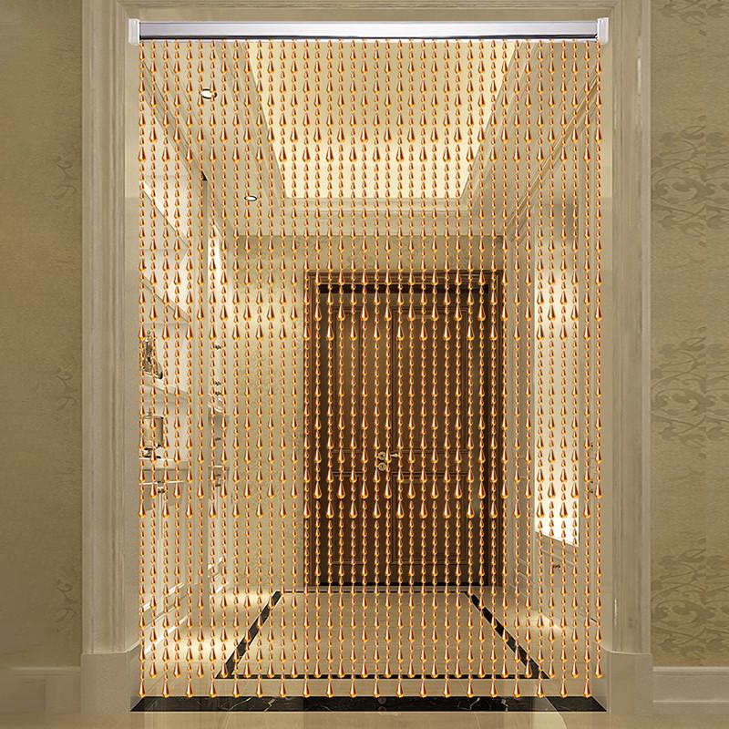 新款水晶珠帘门帘隔断免打孔卫生间玄关客厅装饰过道家用风王小