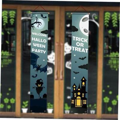 Halloween door curtain couplet hanging flag hanging decorati