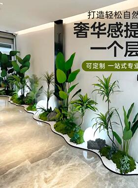 彷真绿色植物造景组合室内角落绿化高级定制装饰布置彷生植物摆设