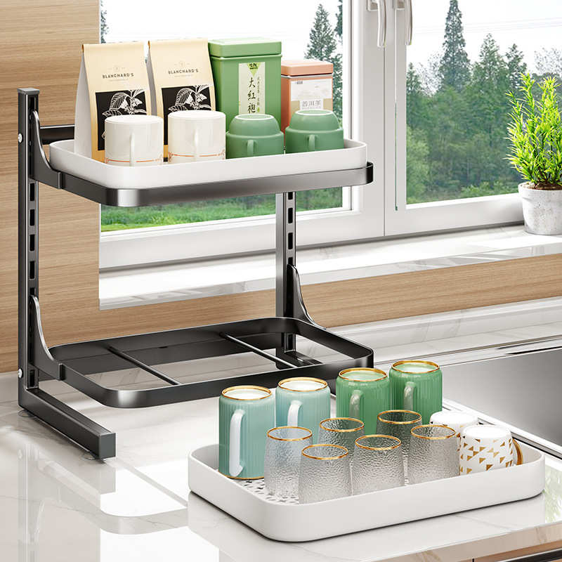 批发杯子收纳置物架客厅桌上台面壁挂放水杯红酒玻璃分层杯架子