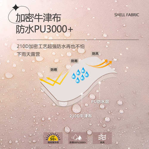 户外大天幕防雨防晒野外沙滩帐篷露营凉棚雨棚便携式天幕