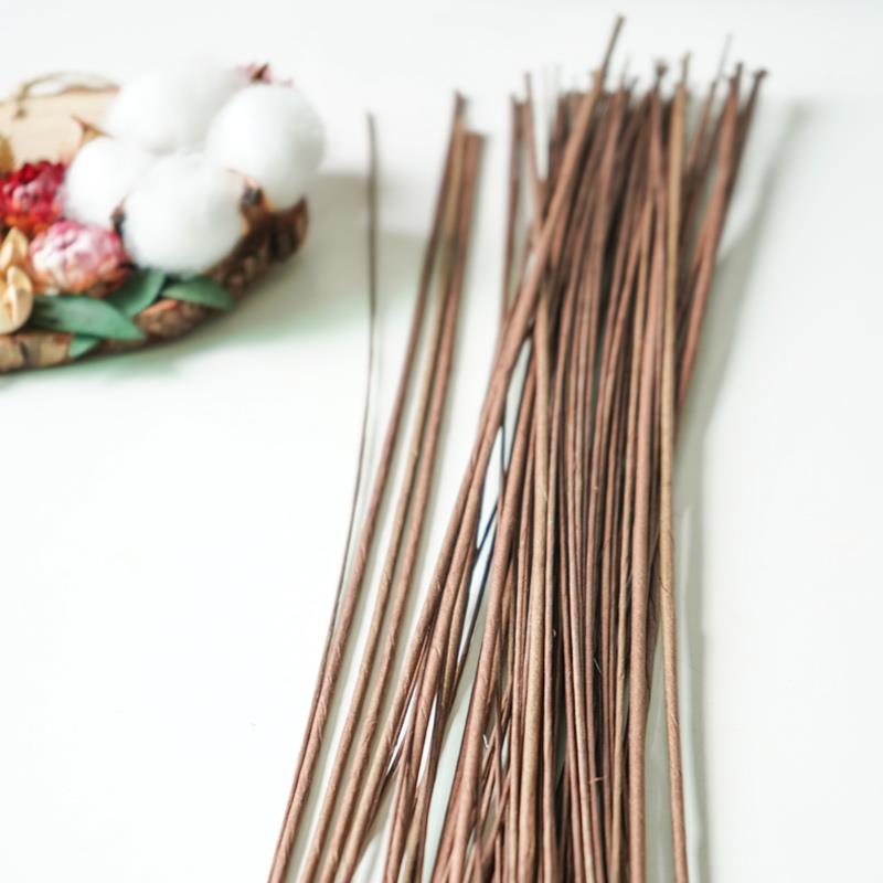 手工diy铁丝纸包干 干花彷真花杆向日葵莲蓬棉花松果插花杆子可弯