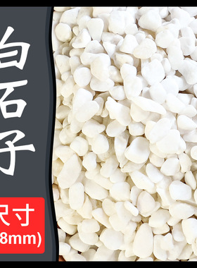 白色石子砾石鹅卵石庭院花园阳台铺地造景装饰石头天然白石子