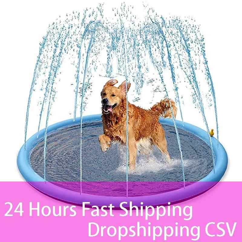 Smmer Dog Toy Splash Sprinkler Pad for Dogs Pet Swimming Poo