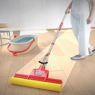 海绵拖把家用吸水胶棉式 挤水大号拖把一拖免手洗净地板清洁