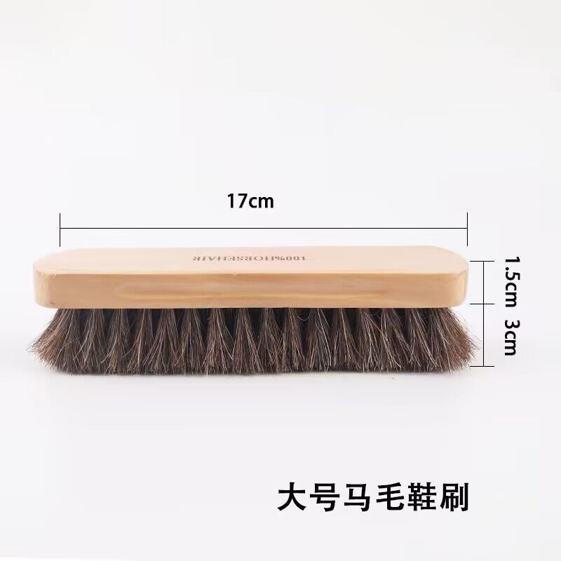 马毛刷子鞋刷打鞋油用软毛不伤鞋榉木马鬃毛皮鞋刷除尘上光刷实木图片