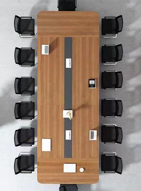 定制办公家具会议桌长MQ-hyz简型约现大板式培代训桌椭桌圆形办公