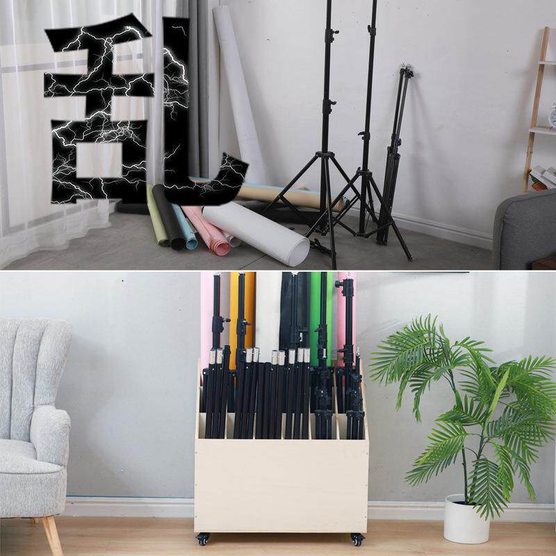 摄影棚收纳箱可移动多宫格收纳柜影楼器材三脚架卡纸背景纸收纳箱