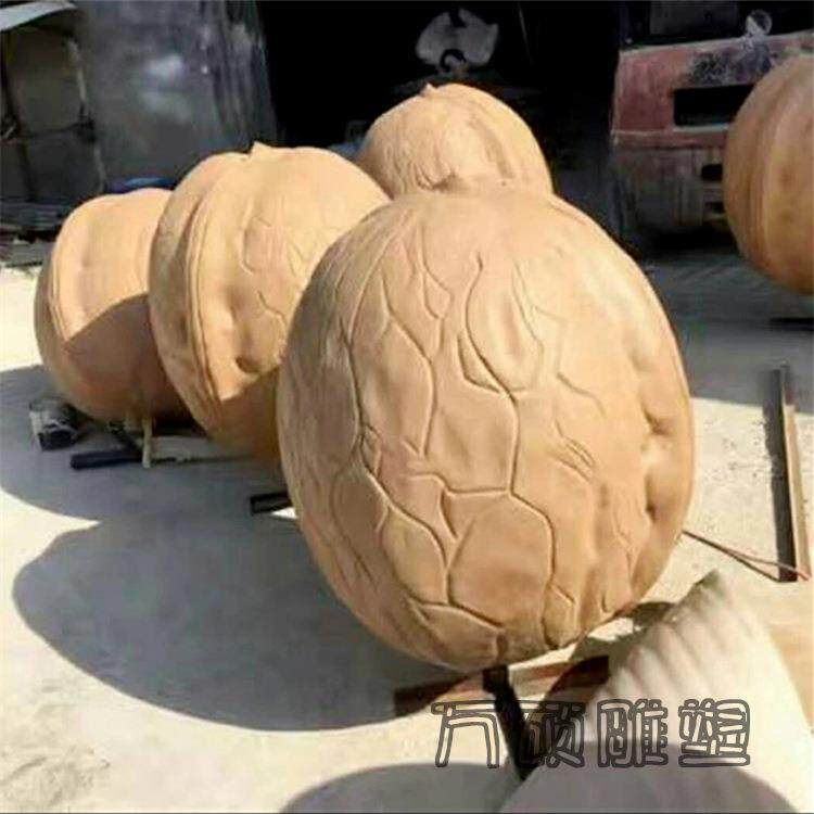 玻璃钢核桃雕塑 创意坚果核桃仁装饰造型 农场庄园种植园摆件