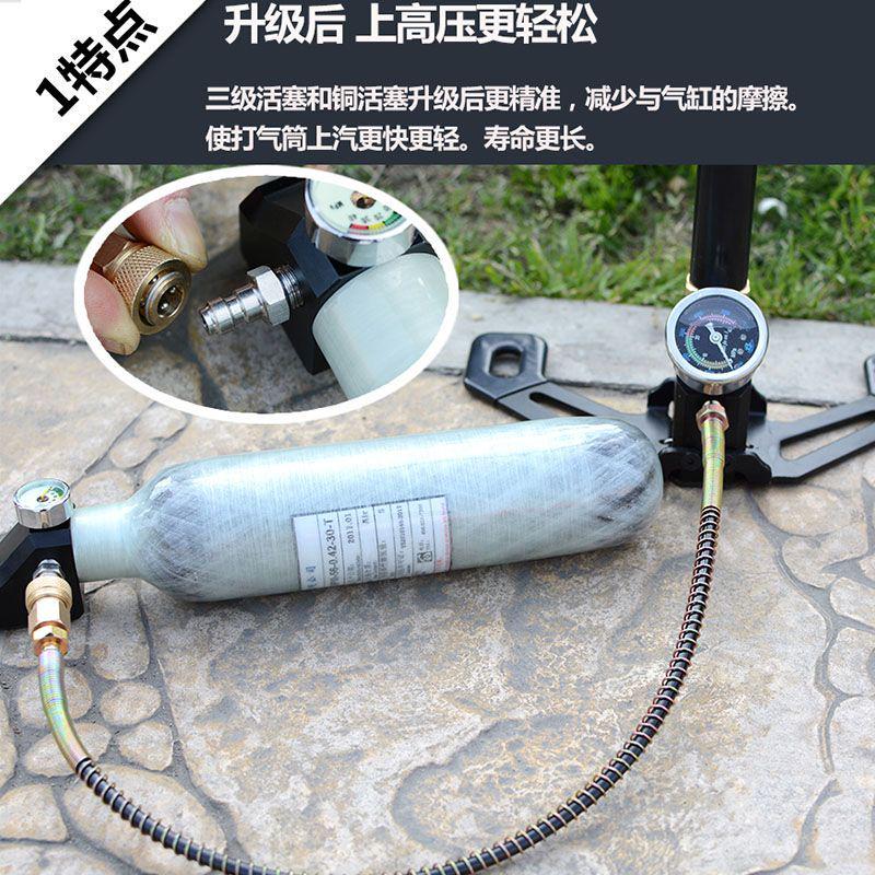高压打气筒30mp40mpa手动老式新型超mp三级不锈钢充气泵汽瓶出口
