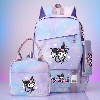 3pc Cute Backpack Set - Kuromi Hello Kitty Cinnamoroll Backp