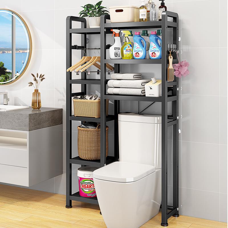 多功能可伸缩马桶上方收纳架多层落地式卫生间置物架厕所储物架子